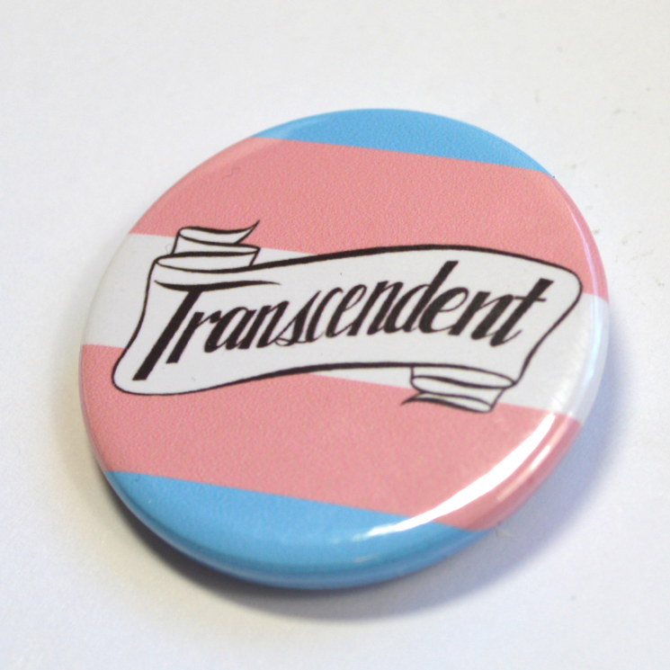 Transcendent Trans Pride Queer Badge Pinback Button