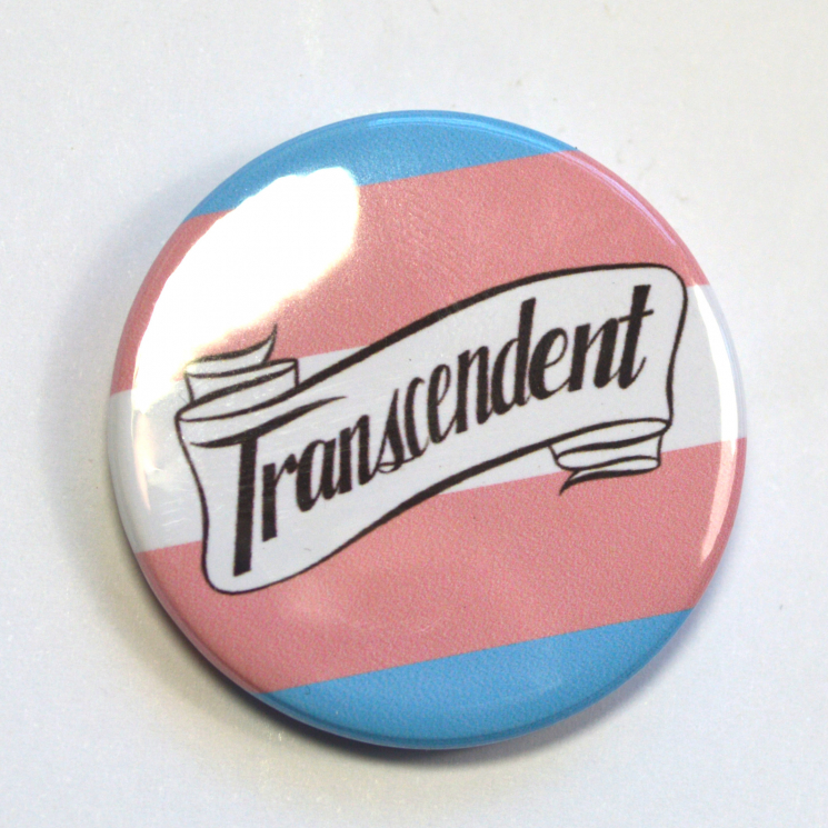 Transcendent Trans Pride Queer Badge Pinback Button