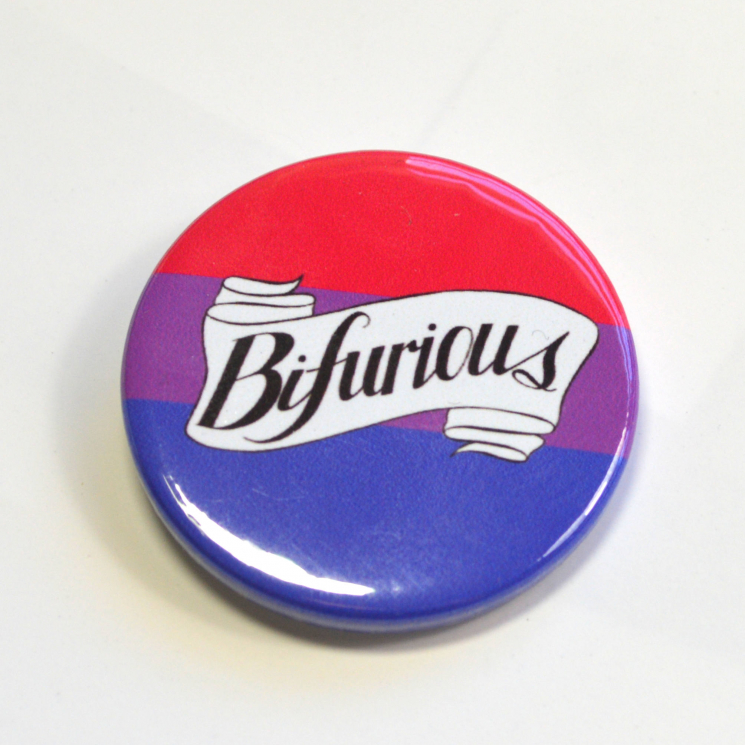 Bifurious Bi Pride Queer Badge Pinback Button