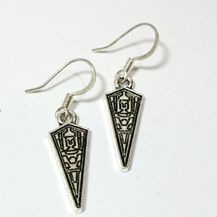 Imperial Battlecruiser Star Wars Silver Dangle Earrings