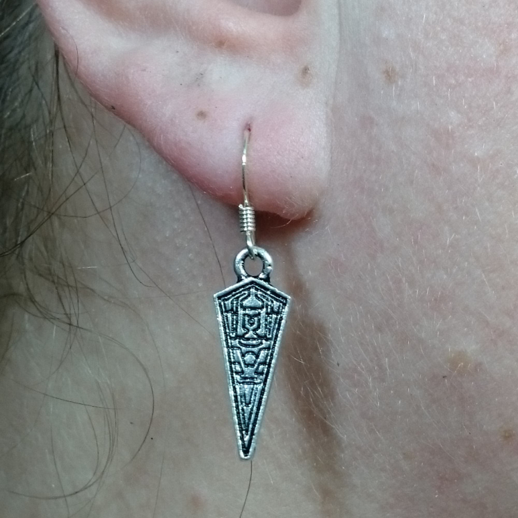 Imperial Battlecruiser Star Wars Silver Dangle Earrings