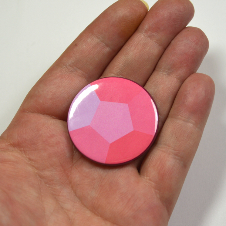 Steven Universe Rose Quartz Gem Pinback Button Badge