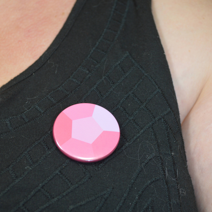 Steven Universe Rose Quartz Gem Pinback Button Badge
