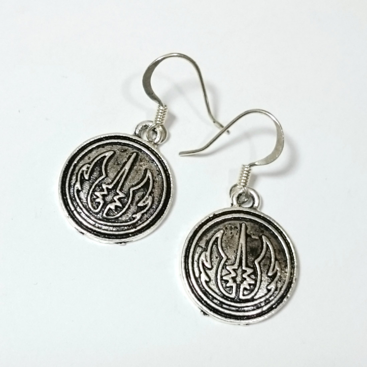 Jedi Order Symbol Star Wars Silver Earrings