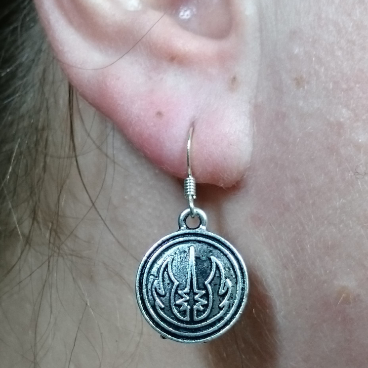 Jedi Order Symbol Star Wars Silver Earrings