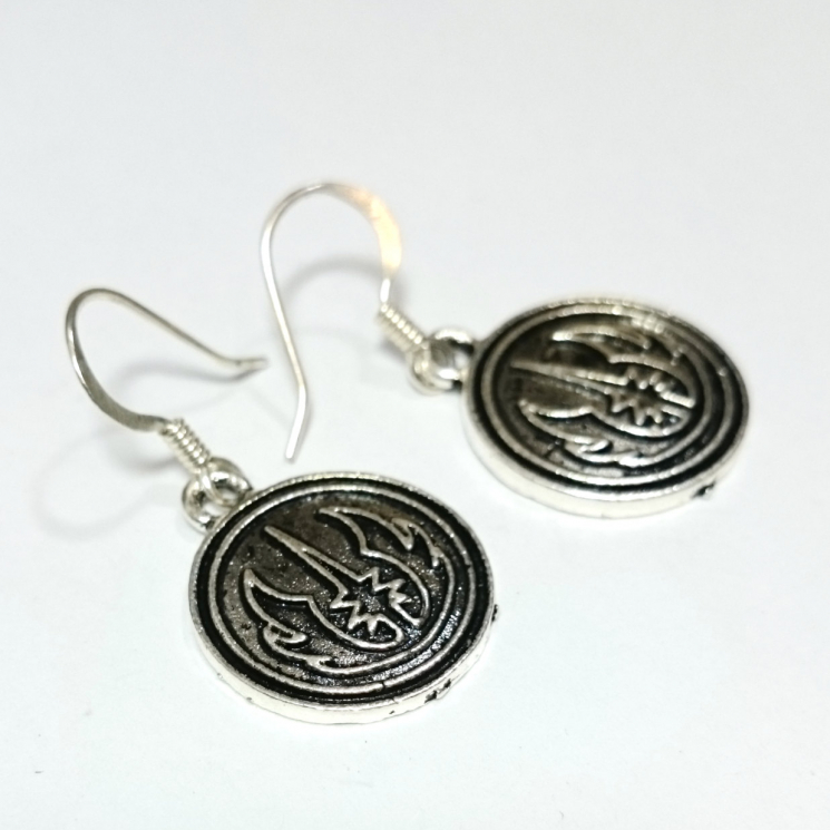Jedi Order Symbol Star Wars Silver Earrings