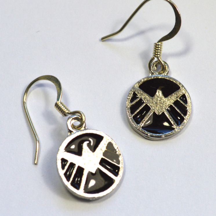 Agents of SHIELD Logo Silver Earrings