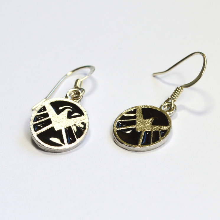 Agents of SHIELD Logo Silver Earrings
