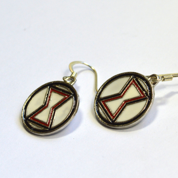 Black Widow Logo Dangle Earrings