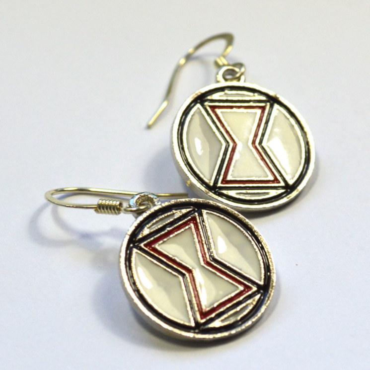 Black Widow Logo Dangle Earrings