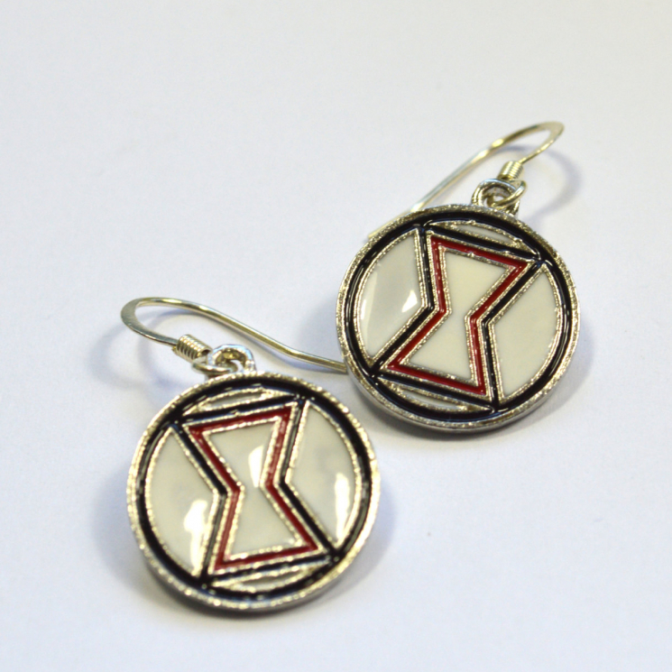 Black Widow Logo Dangle Earrings