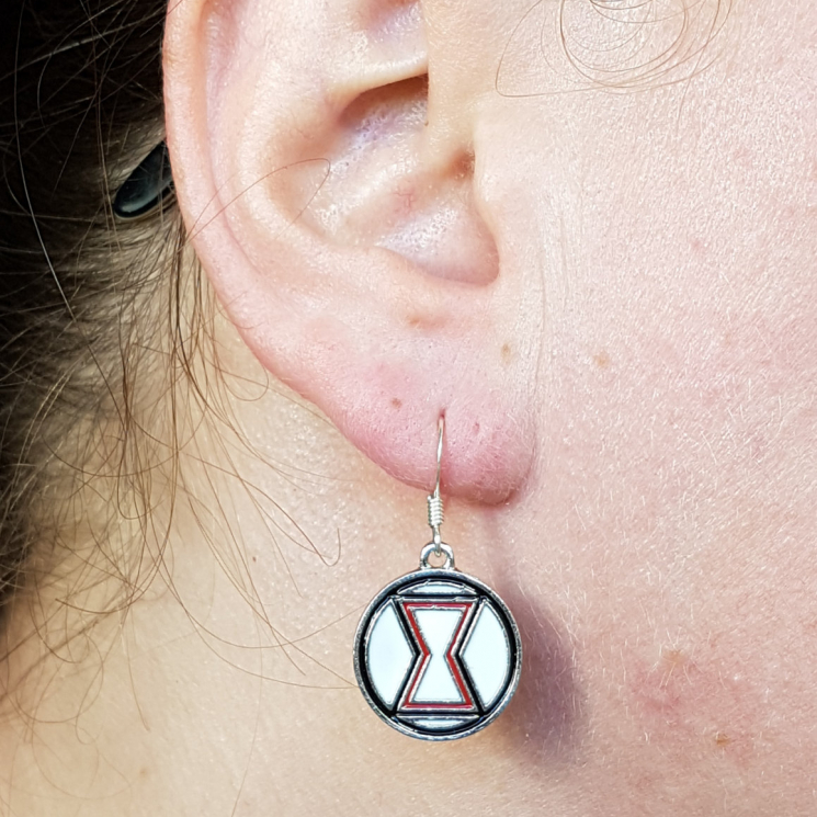 Black Widow Logo Dangle Earrings
