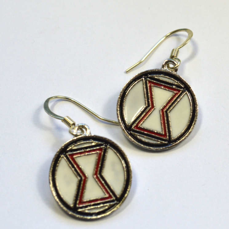 Black Widow Logo Dangle Earrings