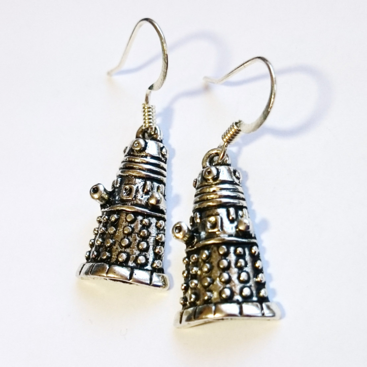 Doctor Who Dalek Silver Earrings