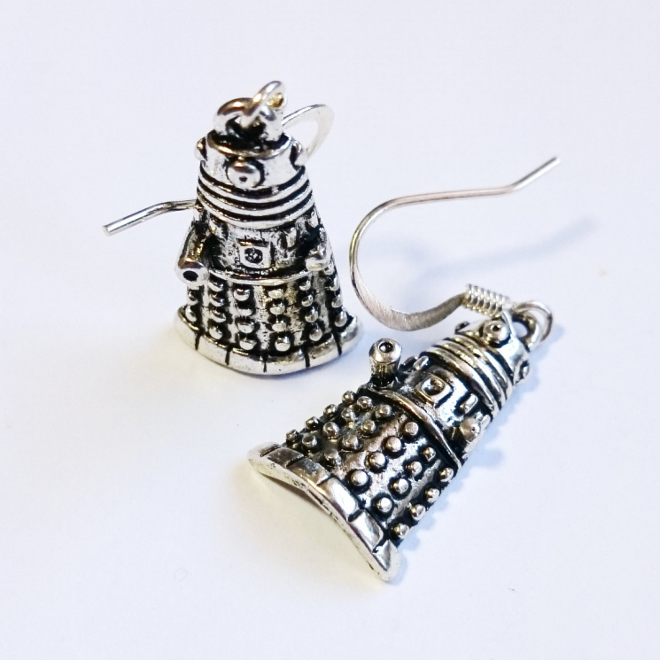 Doctor Who Dalek Silver Earrings