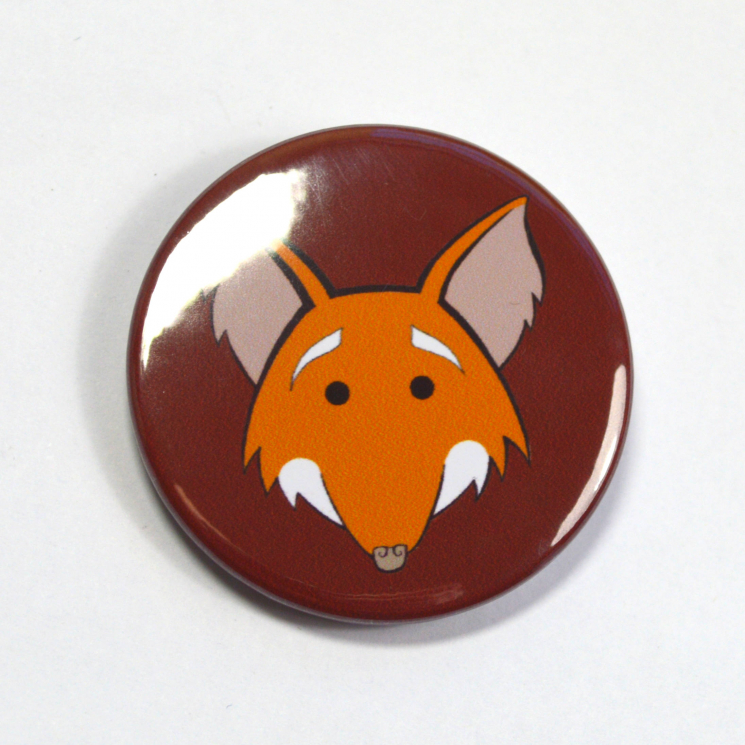 Smiling Fox Pinback Button Badge