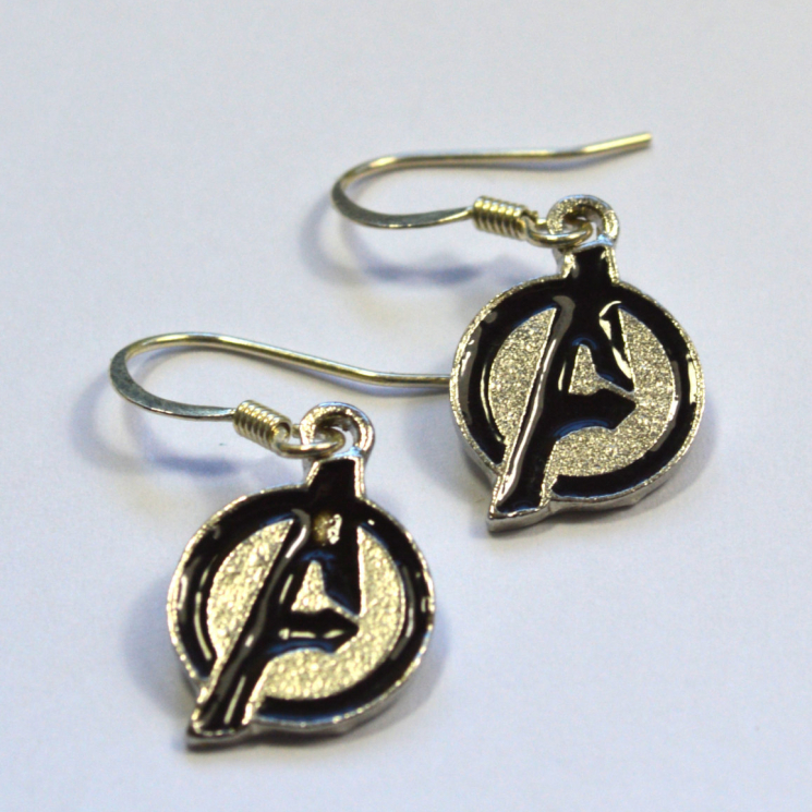 Avengers Logo Geek Gift Silver Earrings