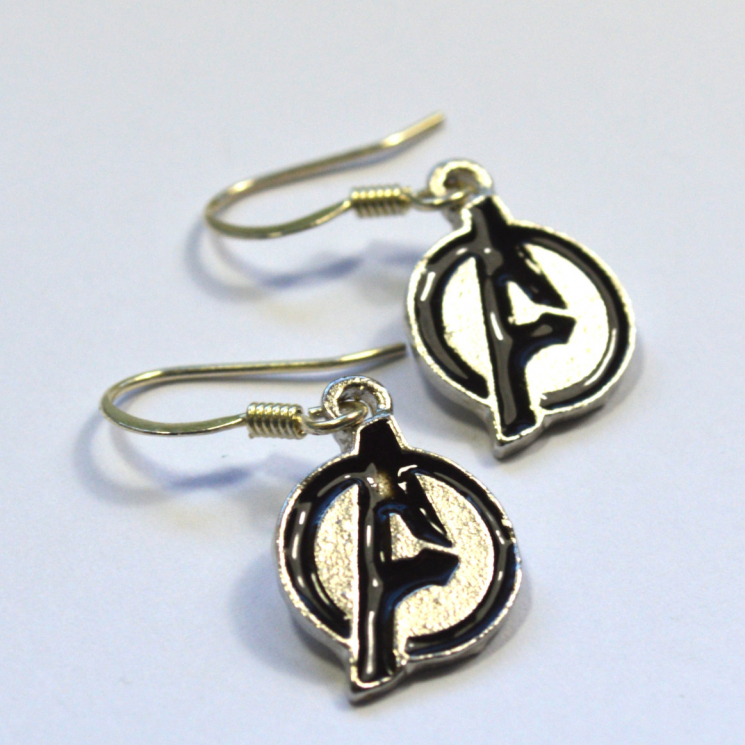 Avengers Logo Geek Gift Silver Earrings