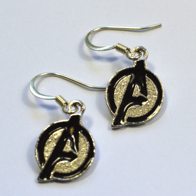 Avengers Logo Geek Gift Silver Earrings