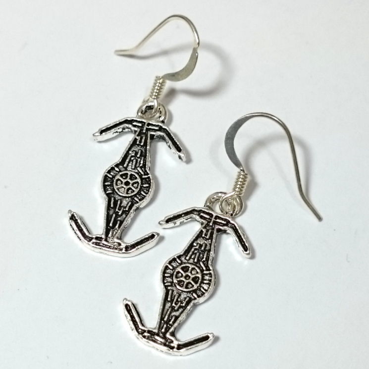 TIE Fighter Star Wars Silver Earrings