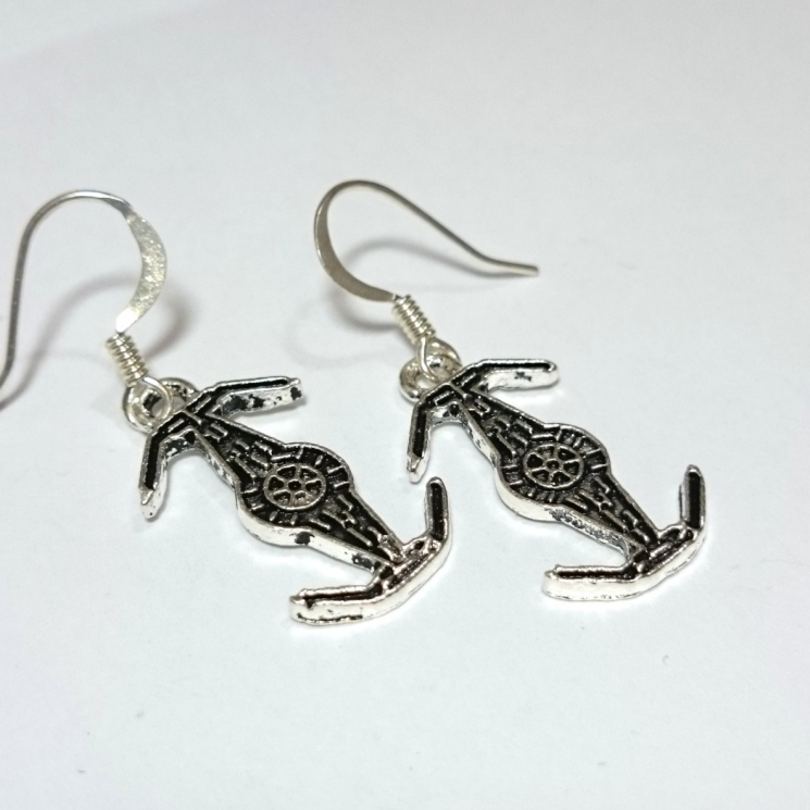 TIE Fighter Star Wars Silver Earrings