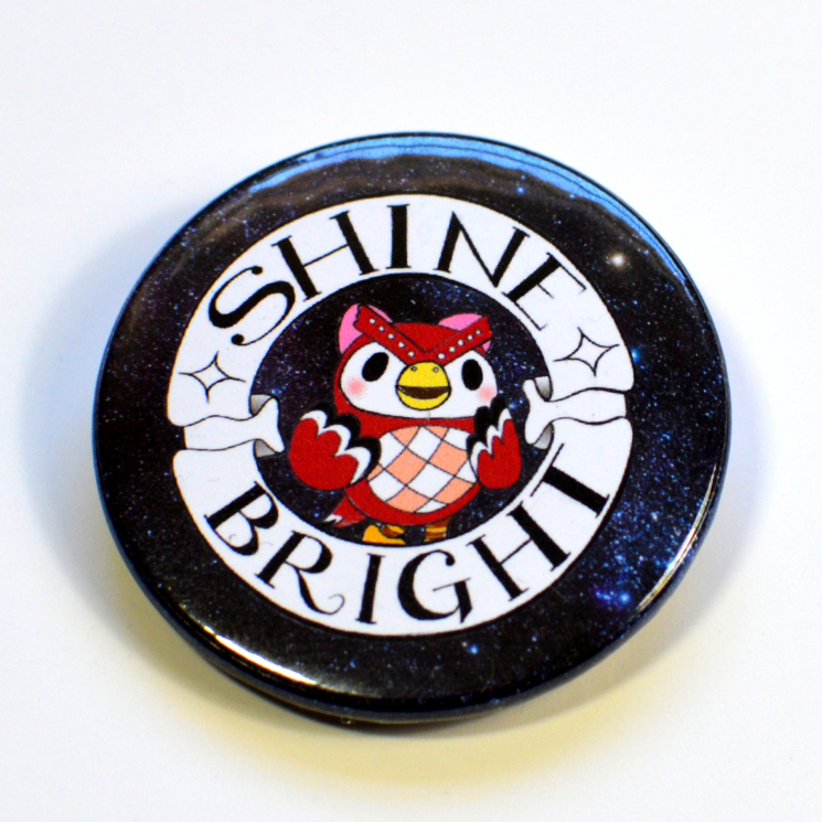 ACNH New Horizons Celeste Starry Night Owl Badge