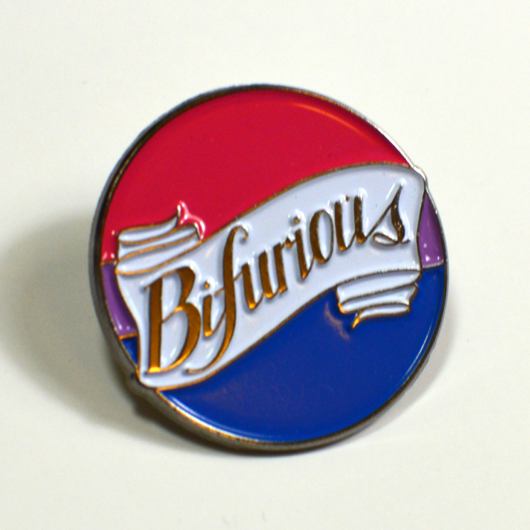 Bifurious Bisexual Pride Enamel Pin LGBTQIA+ Queer Bi Pride