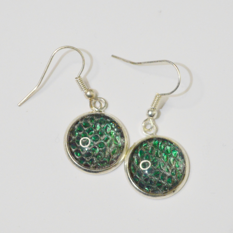 Dragon Skin Teal to Purple Drop Earrings Snake Skin Real Snake Skin