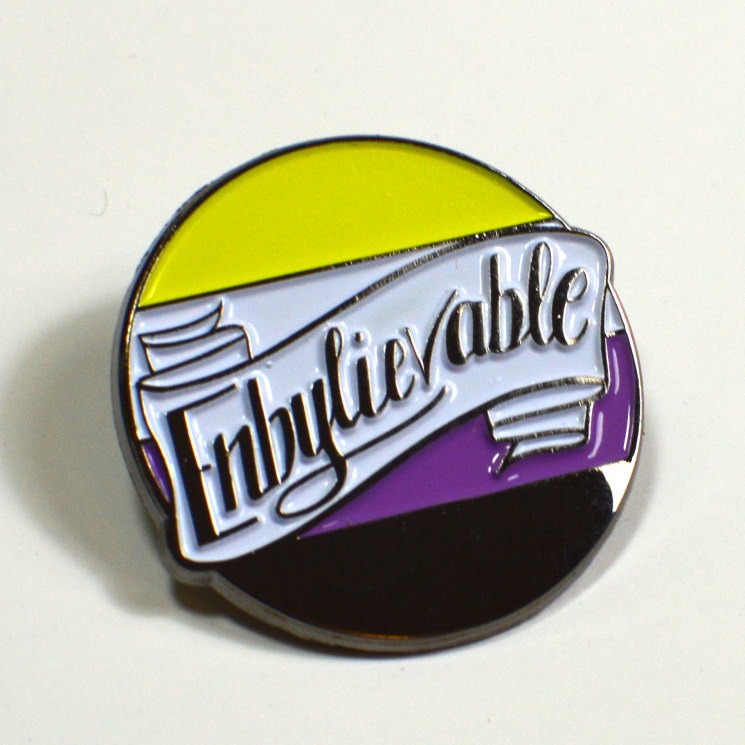 Enbylievable Non-Binary Enby Pride Enamel Pin Queer LGBT