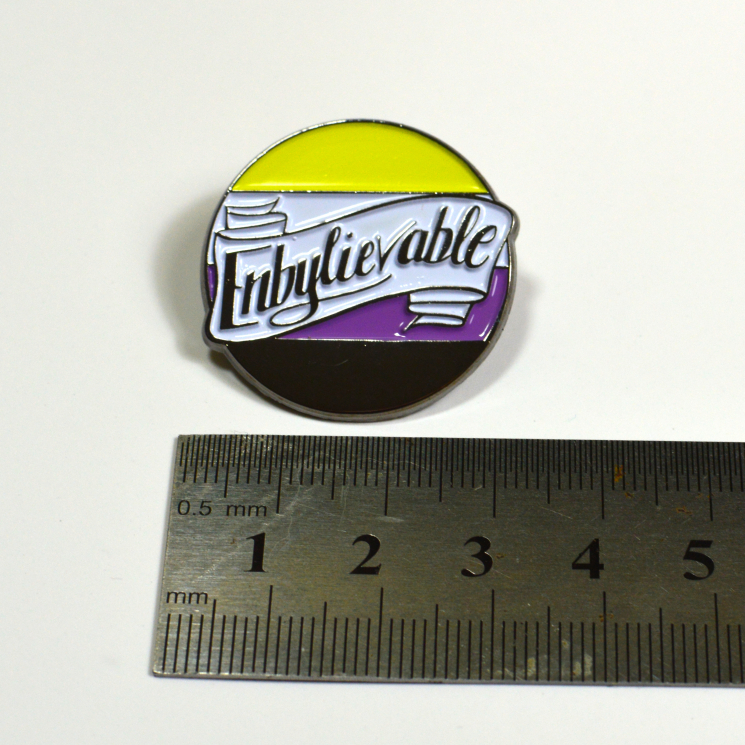 Enbylievable Non-Binary Enby Pride Enamel Pin Queer LGBT