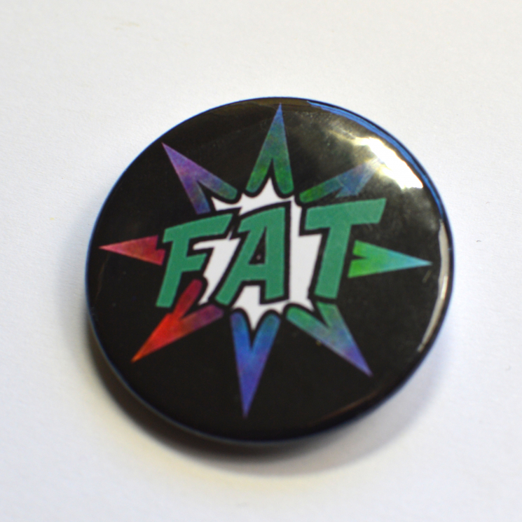 Fat Pride Comic Splash Rainbow Badge
