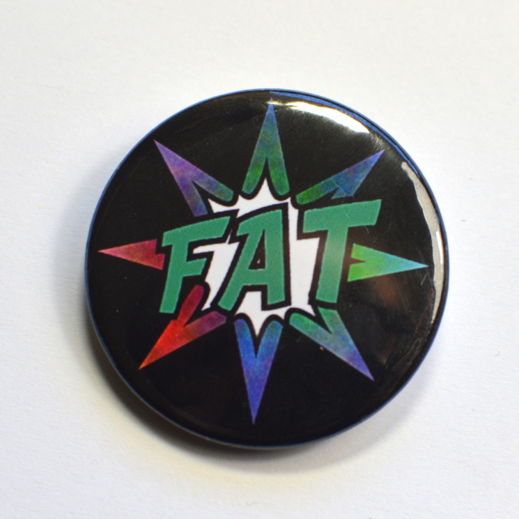 Fat Pride Comic Splash Rainbow Badge