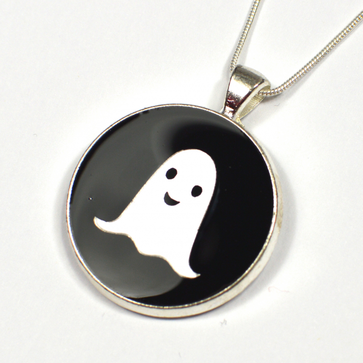 Ghost Kawaii Silver Black Cute