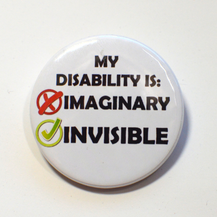 Invisible Not Imaginary Chronic Illness Disability Spoonie Spoon Theory Badge