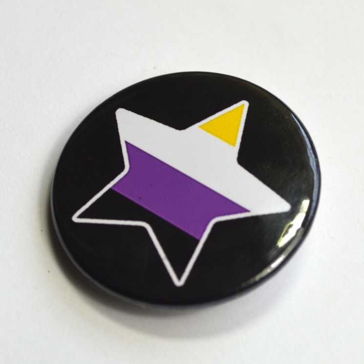 LGBTQIA Galaxy Non Binary Enby Pride Star Badge