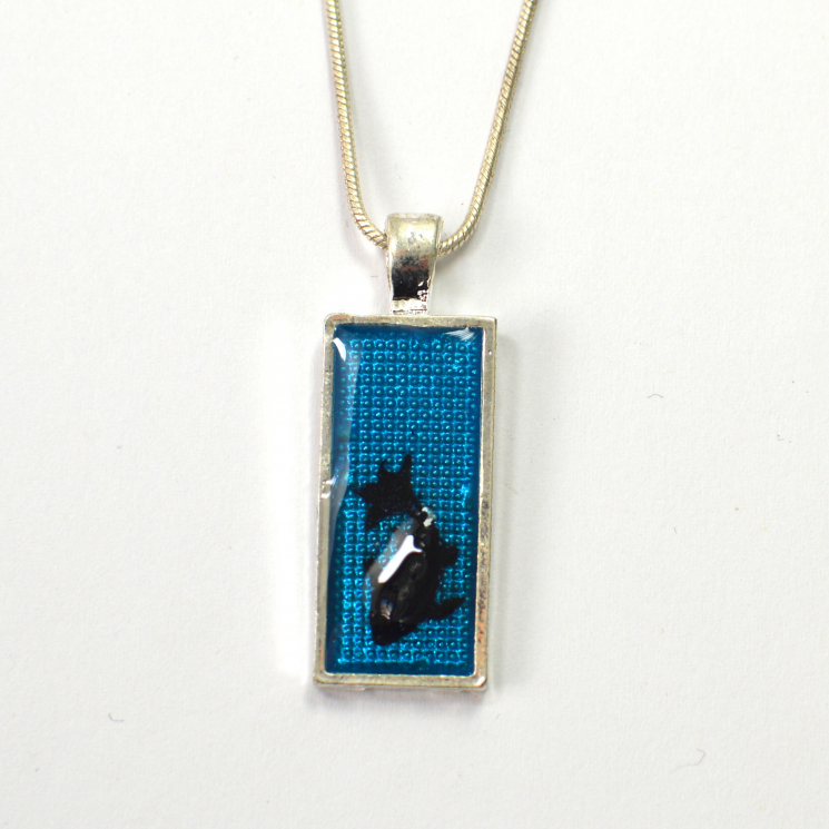 Rectangle black Koi Fish Pendant