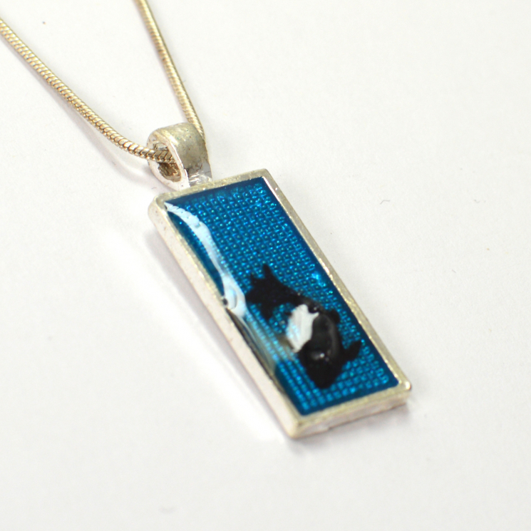 Rectangle black Koi Fish Pendant