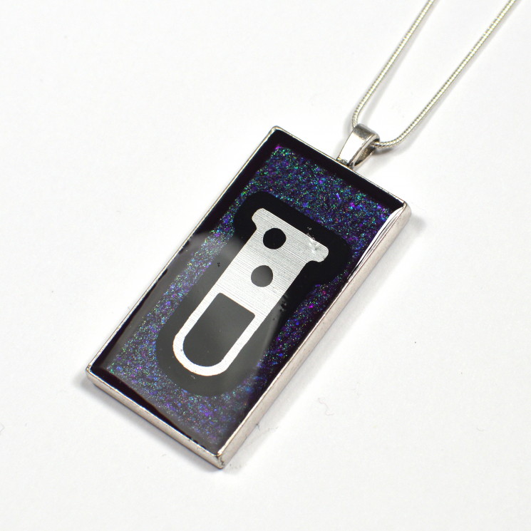 Test Tube Science Nerd Rectangular Pendant Handmade