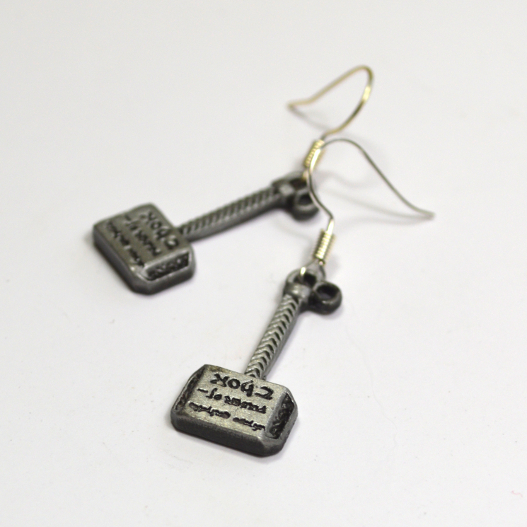 Thor Mjölnir Hammer Dangle Earrings