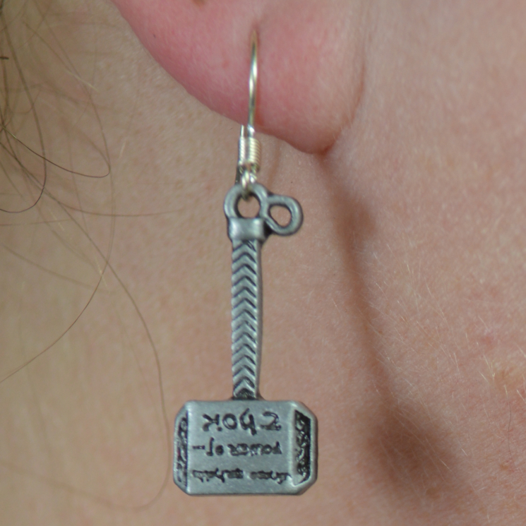Thor Mjölnir Hammer Dangle Earrings