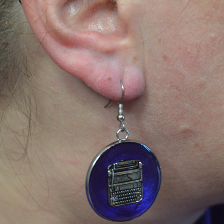 Silver Typewriter Earrings Author Gift Writer Gift