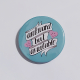 Badge with a teal background that reads "awkward but available"