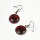 Gothic Bat Red Black Silver Handmade Earrings
