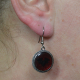 Gothic Bat Red Black Silver Handmade Earrings