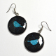Glitter Bluebird Blue Bird Handmade Earrings
