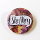She-They Pronoun Badge Watermarble Hand Drawn