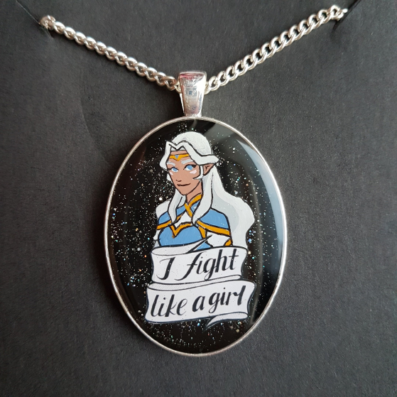 Voltron Allura "I Fight Like A Girl" pendant