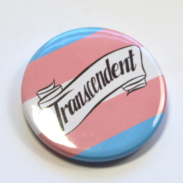 Transcendent Trans Pride Queer Puns Badge Pinback Button