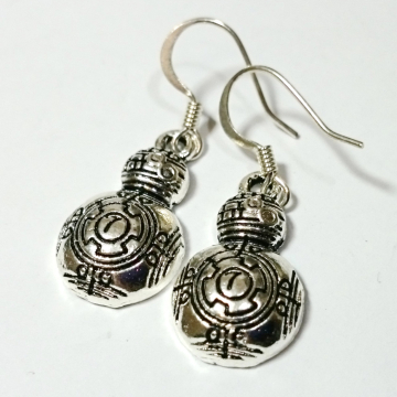 BB8 Star Wars Silver Dangle Earrings