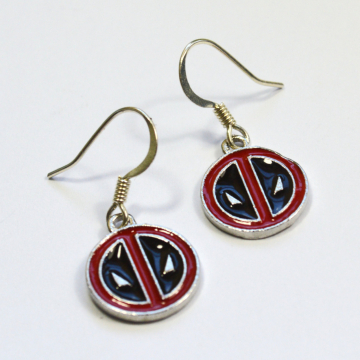 Deadpool Logo Geeky Dangle Earring Nickel Free Wires